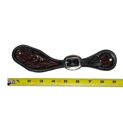 Professional Choice Floral Black Chocolate Tool Women's and Youth Stratford Spur Straps